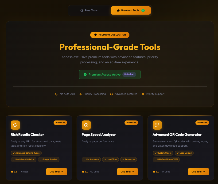 Premium Tool Subscription