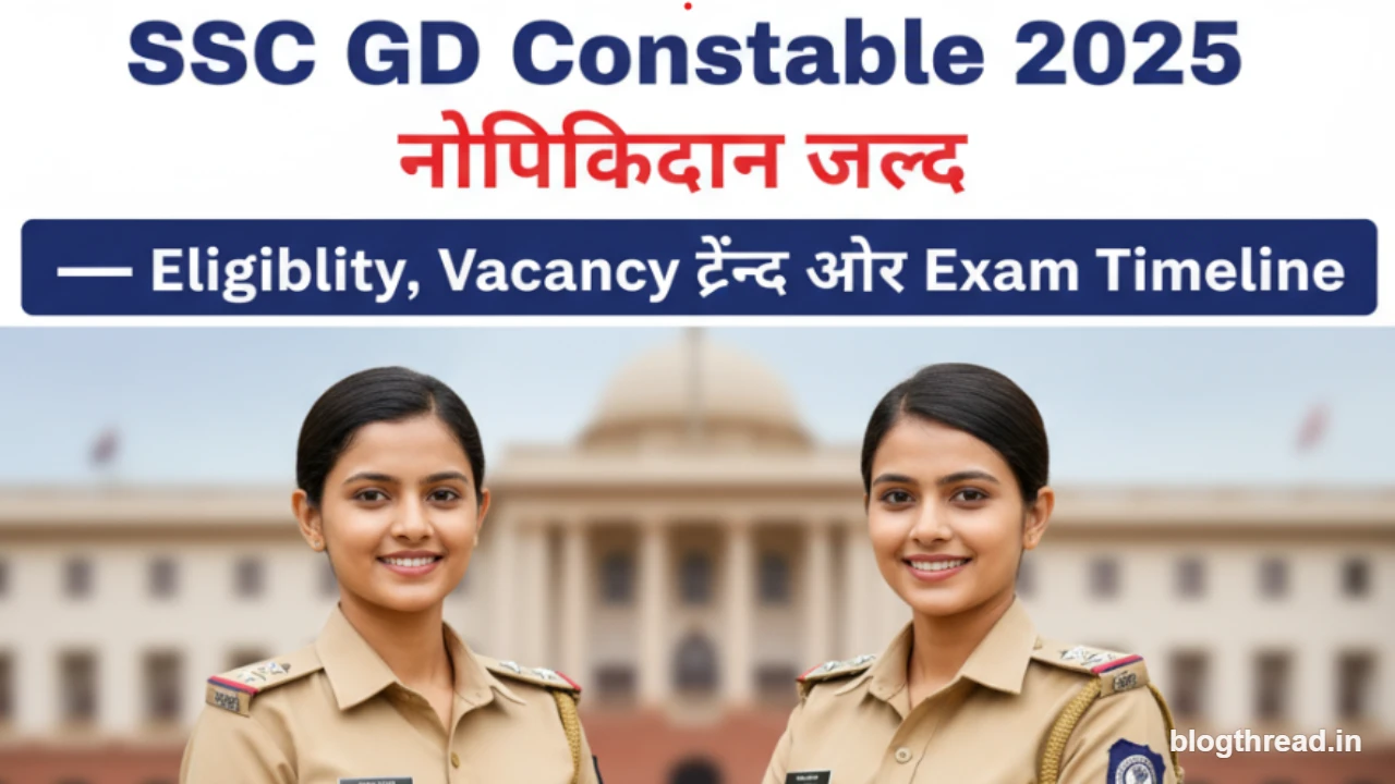 SSC GD Constable 2025: नोटिफिकेशन जल्द—Eligibility, Vacancy ट्रेंड और Exam Timeline